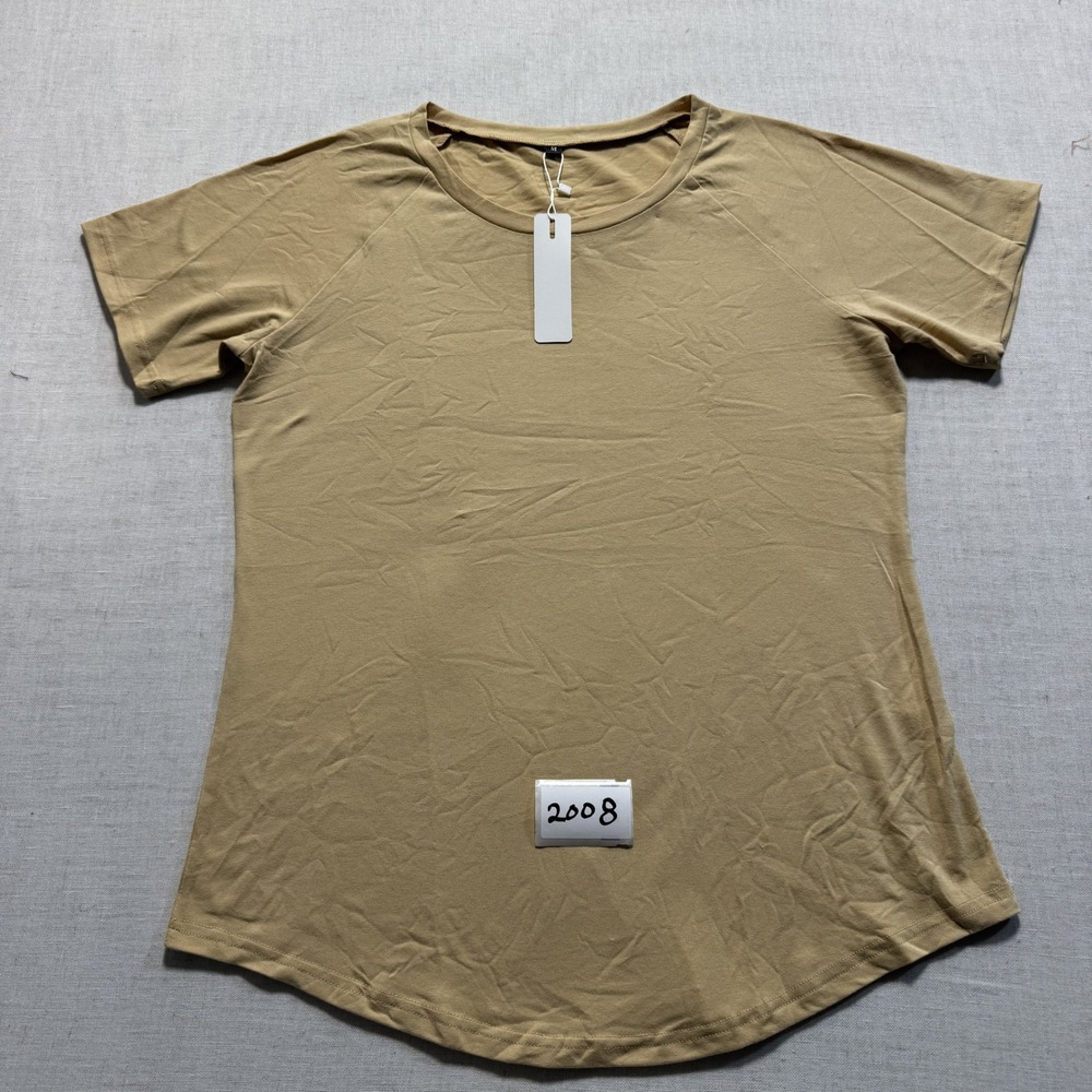 Styleword Crew Neck Short‎ Sleeve  T-Shirt Women Sz M Tan New With Tags